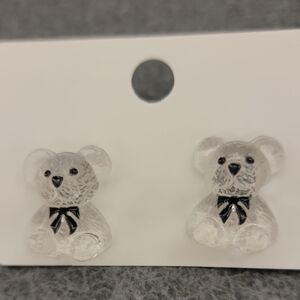 COPY - Adorable Silver Bear Earrings for Kids